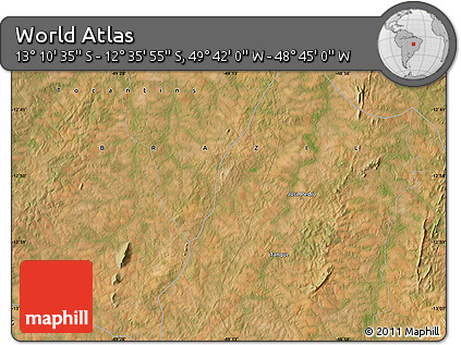 Satellite Map of the Area around 12° 53' 15" S, 49° 13' 30" W
