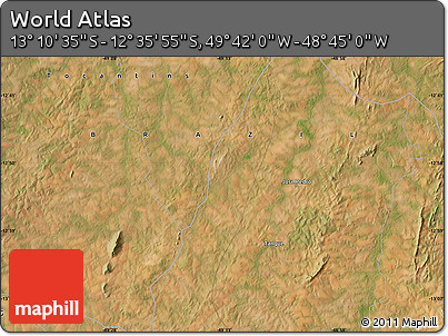 Satellite Map of the Area around 12° 53' 15" S, 49° 13' 30" W