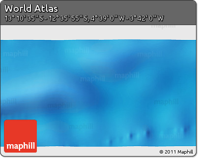 Shaded Relief 3D Map of the Area around 12° 53' 15" S, 4° 10' 30" W
