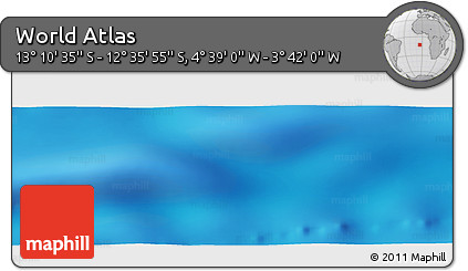 Shaded Relief Panoramic Map of the Area around 12° 53' 15" S, 4° 10' 30" W