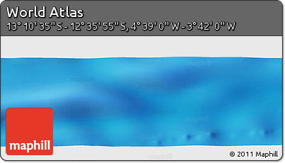 Shaded Relief Panoramic Map of the Area around 12° 53' 15" S, 4° 10' 30" W