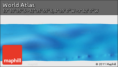 Shaded Relief Panoramic Map of the Area around 12° 53' 15" S, 4° 10' 30" W