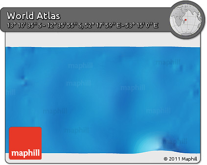 Physical 3D Map of the Area around 12° 53' 15" S, 52° 46' 29" E