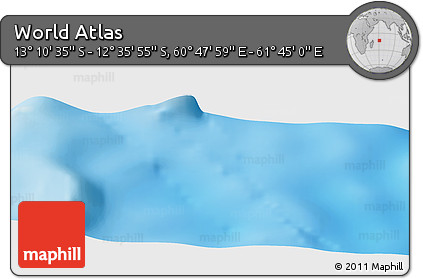 Physical Panoramic Map of the Area around 12° 53' 15" S, 61° 16' 29" E
