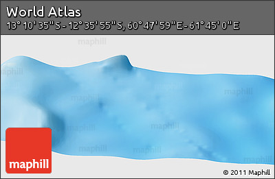 Physical Panoramic Map of the Area around 12° 53' 15" S, 61° 16' 29" E