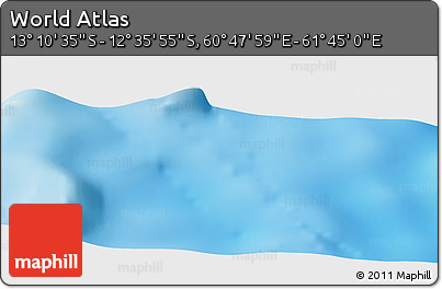 Physical Panoramic Map of the Area around 12° 53' 15" S, 61° 16' 29" E