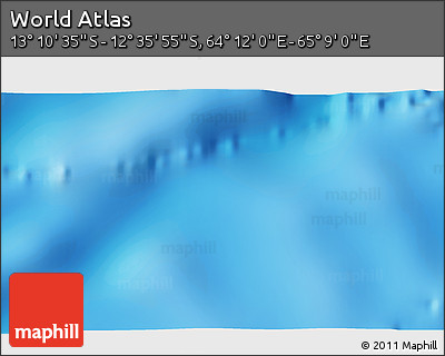 Physical 3D Map of the Area around 12° 53' 15" S, 64° 40' 30" E