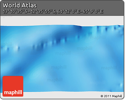 Physical 3D Map of the Area around 12° 53' 15" S, 64° 40' 30" E