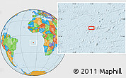 Political Location Map of the area around 12° 53' 15" S, 6° 43' 29" W