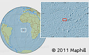 Savanna Style Location Map of the area around 12° 53' 15" S, 6° 43' 29" W, hill shading