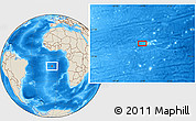 Shaded Relief Location Map of the area around 12° 53' 15" S, 6° 43' 29" W