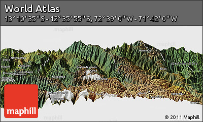 Satellite Panoramic Map of the Area around 12° 53' 15" S, 72° 10' 30" W