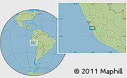 Savanna Style Location Map of the area around 12° 53' 15" S, 76° 25' 30" W