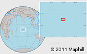 Gray Location Map of the area around 12° 53' 15" S, 77° 25' 30" E