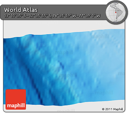 Physical 3D Map of the Area around 12° 53' 15" S, 78° 7' 30" W