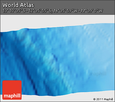 Physical 3D Map of the Area around 12° 53' 15" S, 78° 7' 30" W