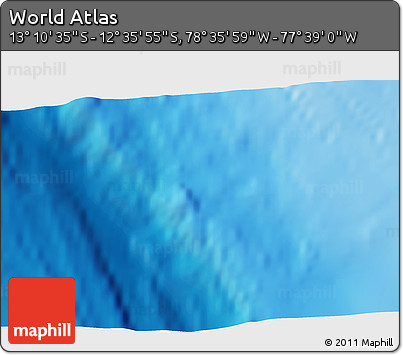 Physical 3D Map of the Area around 12° 53' 15" S, 78° 7' 30" W