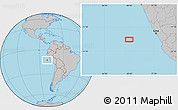 Gray Location Map of the area around 12° 53' 15" S, 80° 40' 30" W