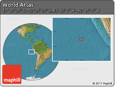 Satellite Location Map of the Area around 12° 53' 15" S, 83° 13' 29" W