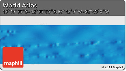 Shaded Relief Panoramic Map of the Area around 12° 53' 15" S, 83° 13' 29" W