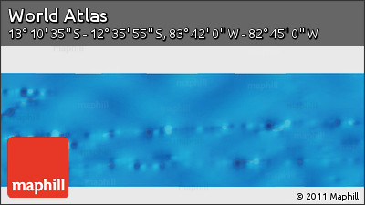 Shaded Relief Panoramic Map of the Area around 12° 53' 15" S, 83° 13' 29" W