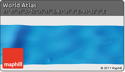 Physical Panoramic Map of the Area around 12° 53' 15" S, 84° 13' 29" E