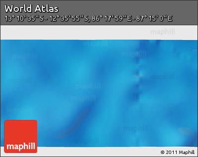 Physical 3D Map of the Area around 12° 53' 15" S, 86° 46' 30" E