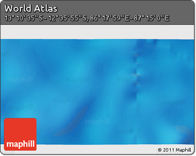 Physical 3D Map of the Area around 12° 53' 15" S, 86° 46' 30" E