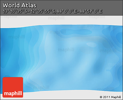 Political 3D Map of the Area around 12° 53' 15" S, 88° 28' 29" E