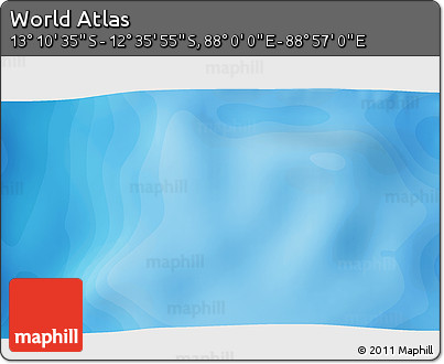Political 3D Map of the Area around 12° 53' 15" S, 88° 28' 29" E