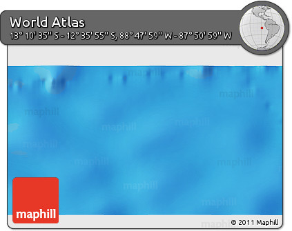 Physical 3D Map of the Area around 12° 53' 15" S, 88° 19' 29" W