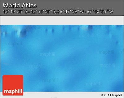 Physical 3D Map of the Area around 12° 53' 15" S, 88° 19' 29" W
