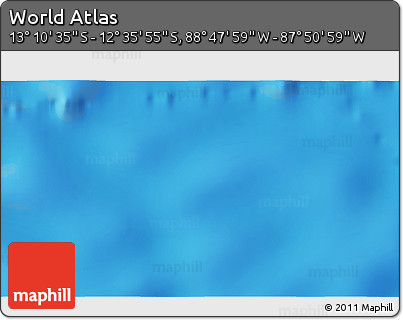 Physical 3D Map of the Area around 12° 53' 15" S, 88° 19' 29" W