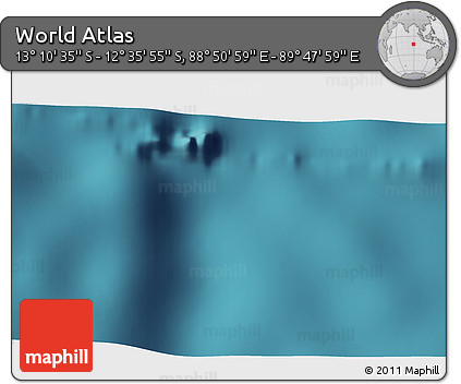 Satellite 3D Map of the Area around 12° 53' 15" S, 89° 19' 29" E