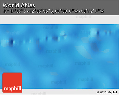 Physical 3D Map of the Area around 12° 53' 15" S, 89° 10' 30" W
