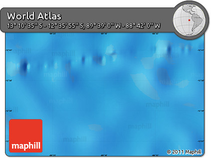 Physical Map of the Area around 12° 53' 15" S, 89° 10' 30" W