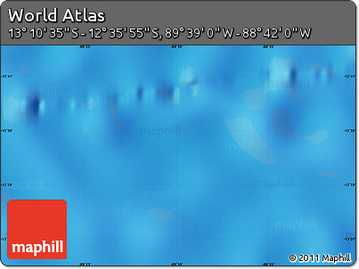 Physical Map of the Area around 12° 53' 15" S, 89° 10' 30" W