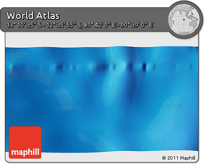 Physical 3D Map of the Area around 12° 53' 15" S, 90° 10' 30" E
