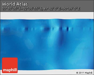 Physical 3D Map of the Area around 12° 53' 15" S, 90° 10' 30" E