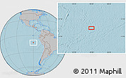 Gray Location Map of the area around 12° 53' 15" S, 90° 1' 30" W, hill shading