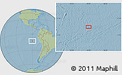 Savanna Style Location Map of the area around 12° 53' 15" S, 90° 1' 30" W, hill shading