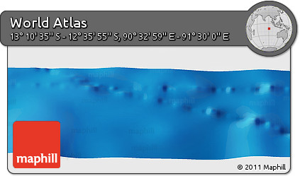 Physical Panoramic Map of the Area around 12° 53' 15" S, 91° 1' 30" E