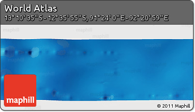 Physical Panoramic Map of the Area around 12° 53' 15" S, 91° 52' 30" E