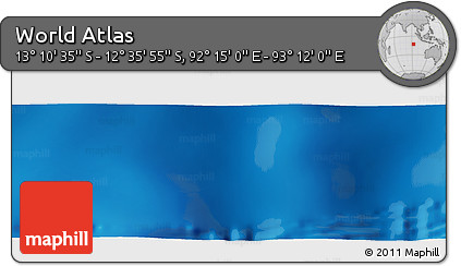 Physical Panoramic Map of the Area around 12° 53' 15" S, 92° 43' 29" E