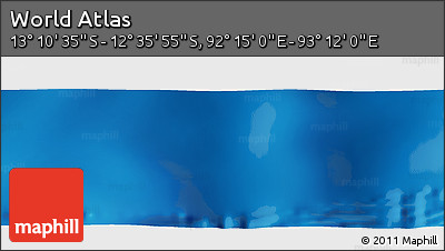 Physical Panoramic Map of the Area around 12° 53' 15" S, 92° 43' 29" E