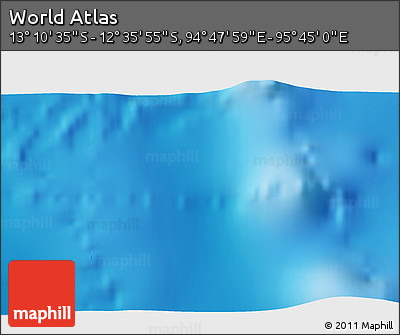 Physical 3D Map of the Area around 12° 53' 15" S, 95° 16' 30" E