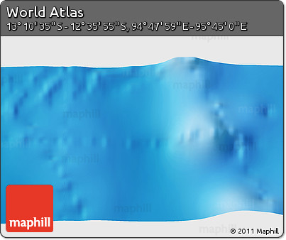 Physical 3D Map of the Area around 12° 53' 15" S, 95° 16' 30" E