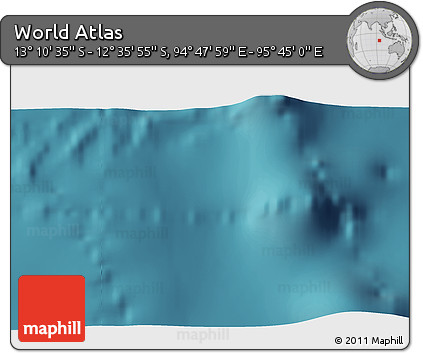 Satellite 3D Map of the Area around 12° 53' 15" S, 95° 16' 30" E