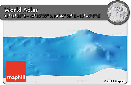 Shaded Relief Panoramic Map of the Area around 12° 53' 15" S, 95° 16' 30" E