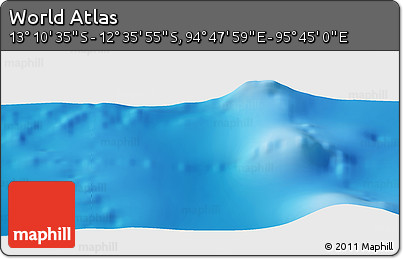 Shaded Relief Panoramic Map of the Area around 12° 53' 15" S, 95° 16' 30" E